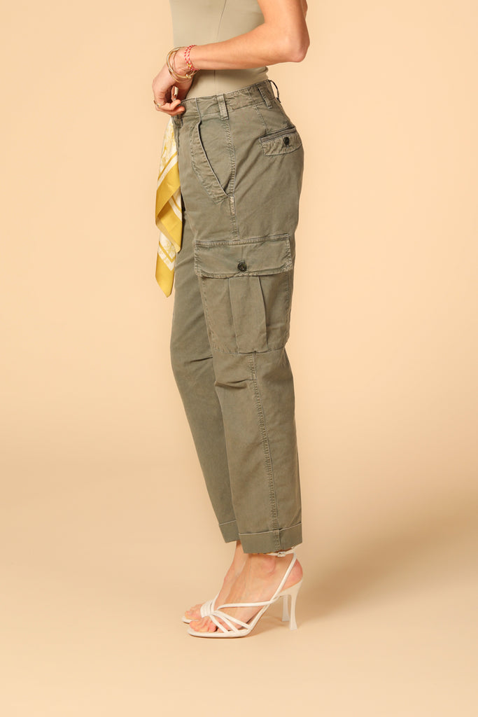 immagine 2 di pantalone cargo donna modello Judy Archivio W in verde militare fit relaxed di Mason's
