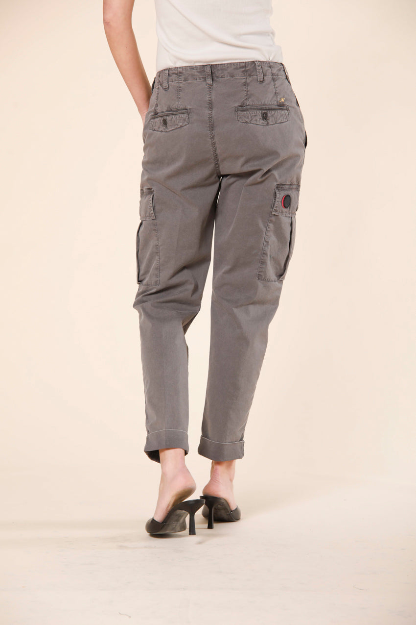 image 4 de pantalon cargo femme en twill de coton modèle judy archivio W en marron clair relaxed de Mason's