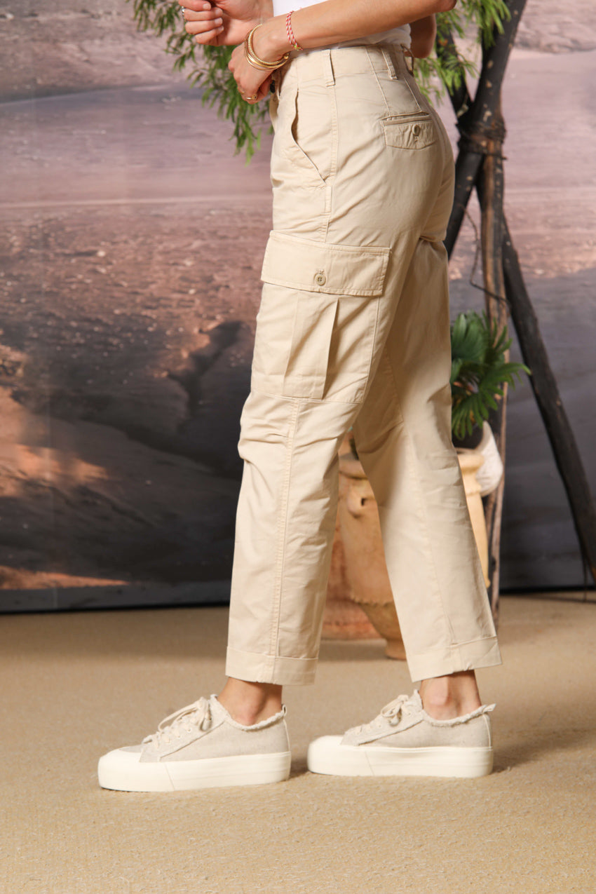 Judy Archivio pantalone cargo donna in twill di cotone stretch relaxed fit