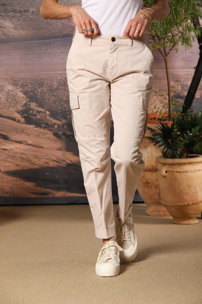Judy Archivio pantalone cargo donna in twill di cotone stretch relaxed fit