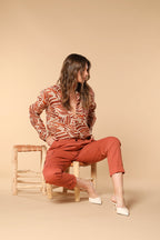 Judy Archivio pantalone cargo donna in twill di cotone stretch relaxed fit