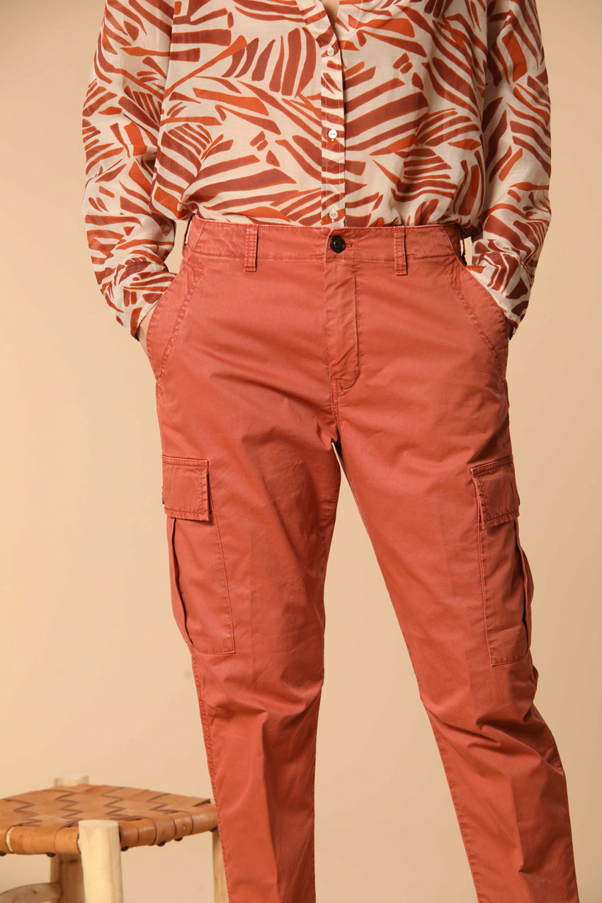 Judy Archivio pantalone cargo donna in twill di cotone stretch relaxed fit