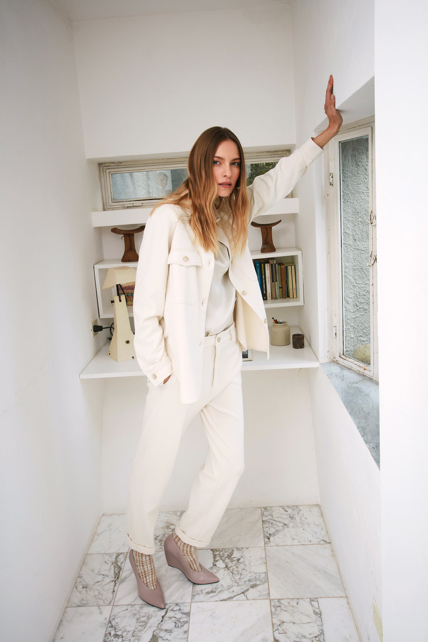 New York Cozy pantalon chino femme en jersey carrot fit