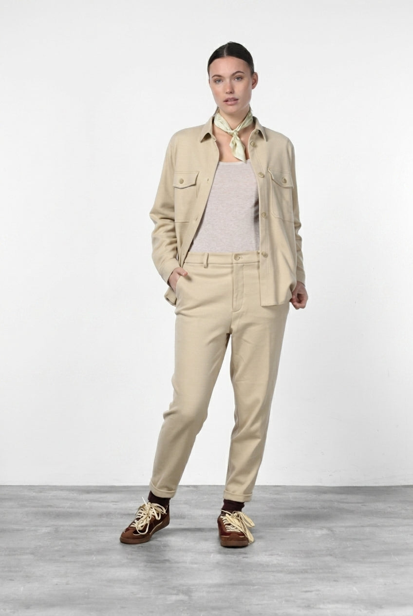 New York Cozy pantalone chino donna in jersey relaxed fit
