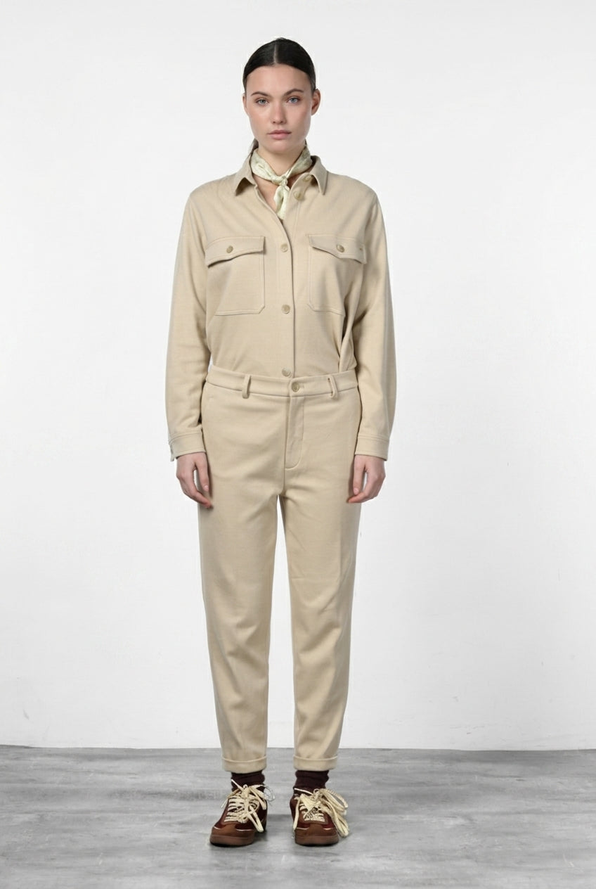 New York Cozy pantalone chino donna in jersey relaxed fit