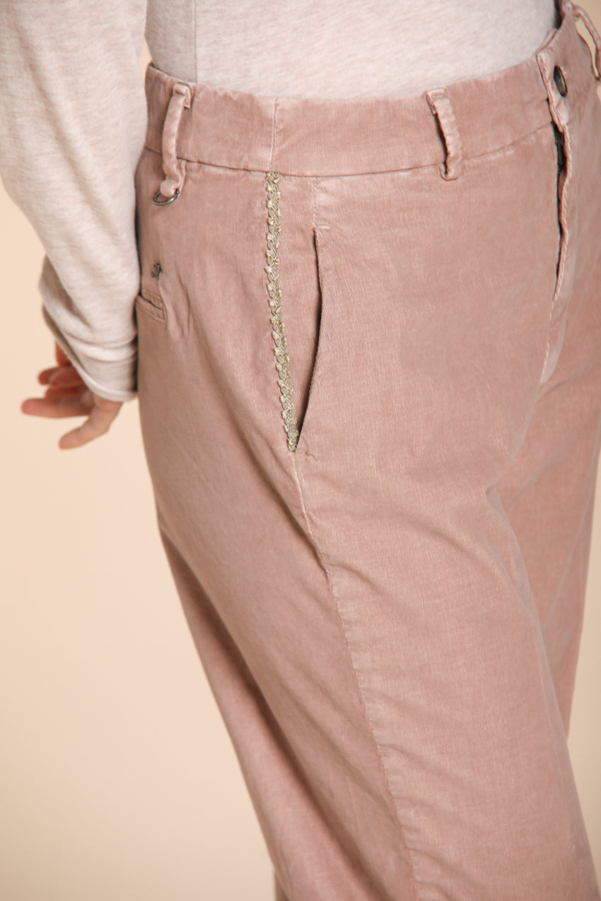 Foto 2 New York Cozy pantalone chino donna in velluto 1000 righe carrot fit