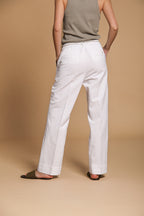 New York Cozy Straight pantalone chino donna in twill di lino e cotone straight fit