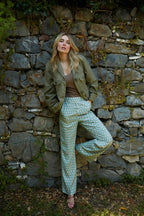 New York Cozy Straight pantalone chino jogger donna in modal con stampa straight fit