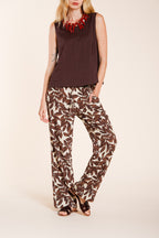 New York Cozy Straight pantalón chino jogger mujer de muselina estampado ramage relaxed fit