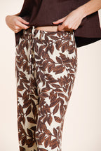 New York Cozy Straight pantalón chino jogger mujer de muselina estampado ramage relaxed fit
