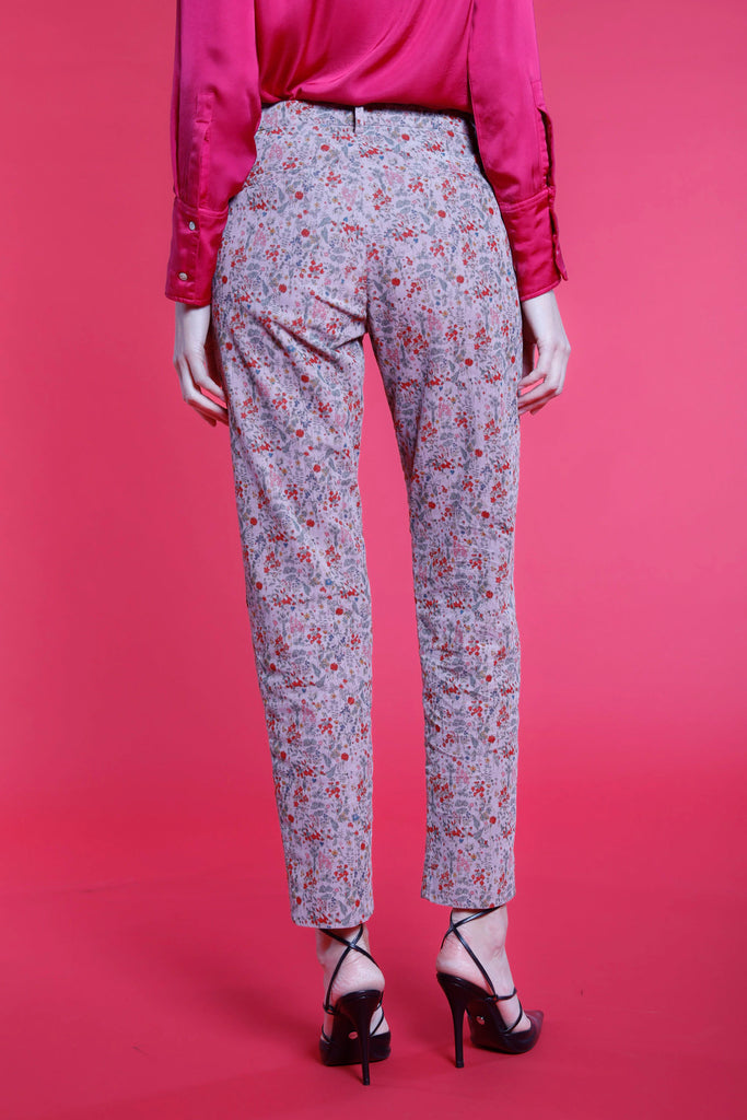 New York pantalone chino donna in velluto pattern fiori regular