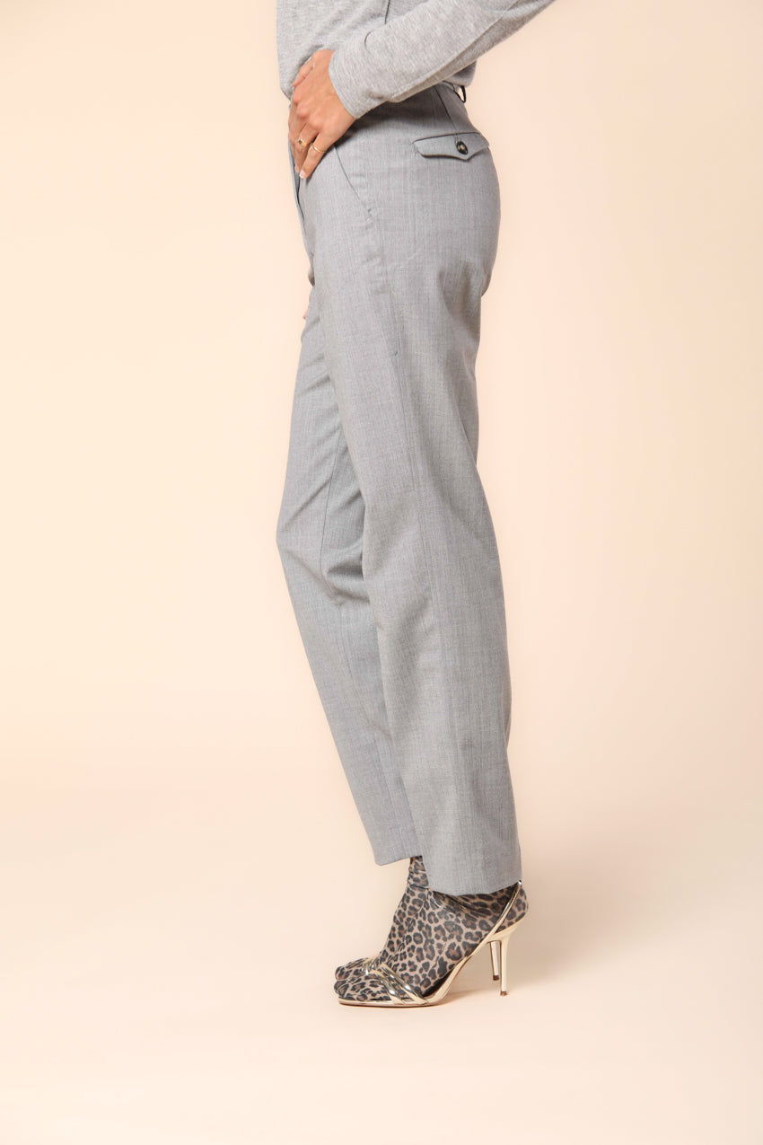 New York pantalon chino femme en laine coupe régulière