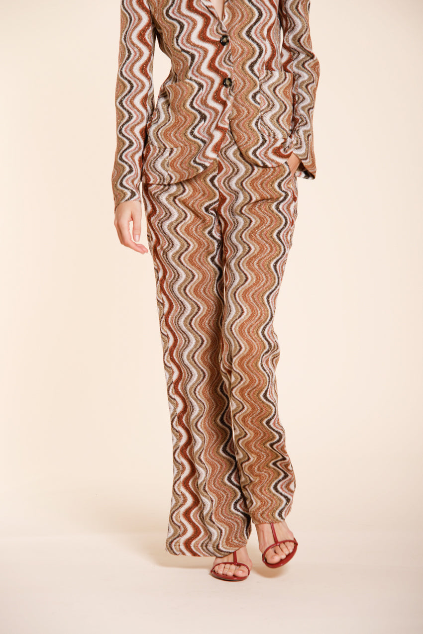 Easy Straight Elax pantalon chino jogger femme en maille lurex straight fit