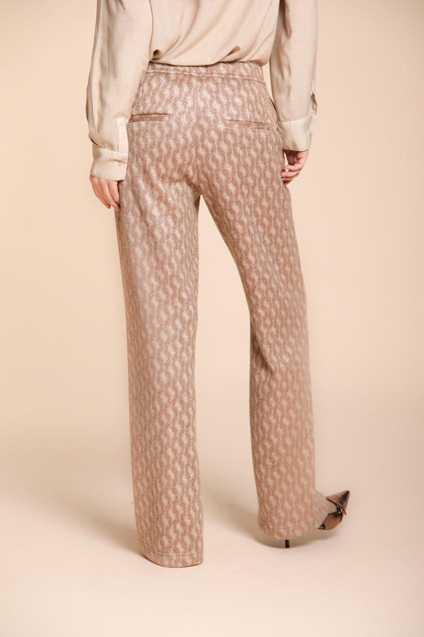 Foto 5 Easy Straight pantalone chino donna in jersey stampa onda straight fit