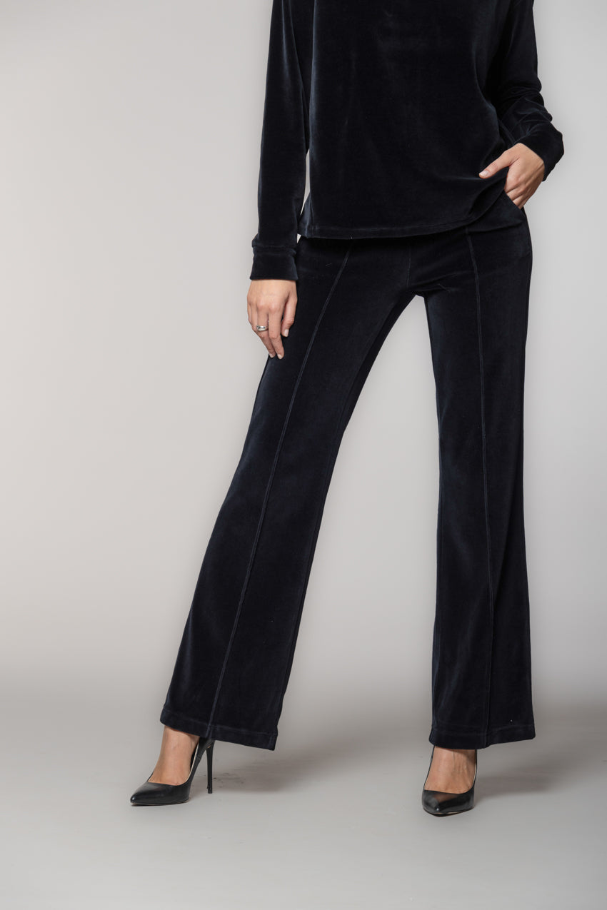 Easy Straight pantalón chino mujer en jersey de felpa straight fit