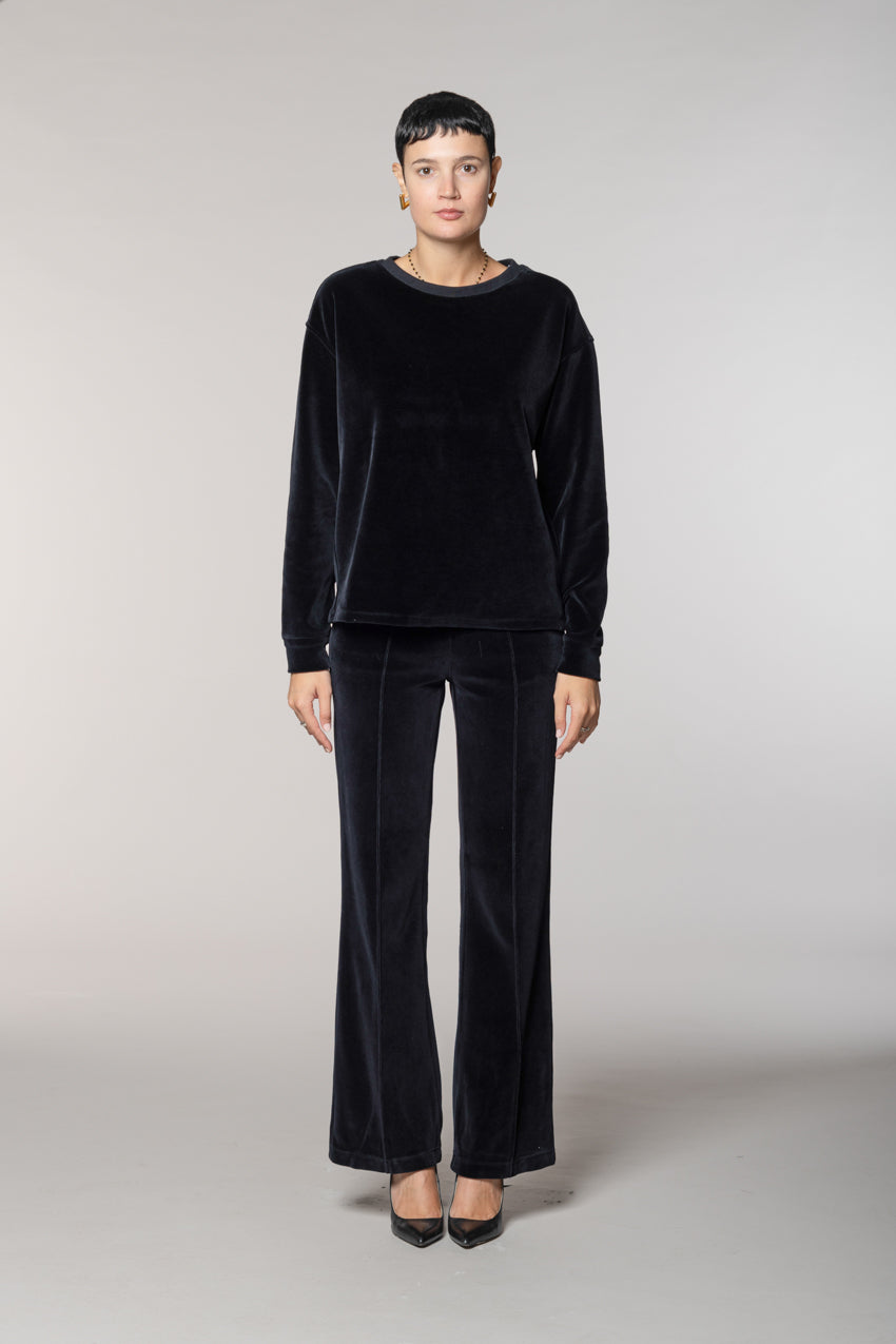 Easy Straight pantalón chino mujer en jersey de felpa straight fit