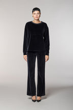 Easy Straight pantalón chino mujer en jersey de felpa straight fit