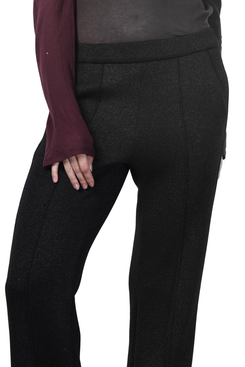 Easy Straight pantalón chino de mujer en jersey lurex efecto punto straight fit