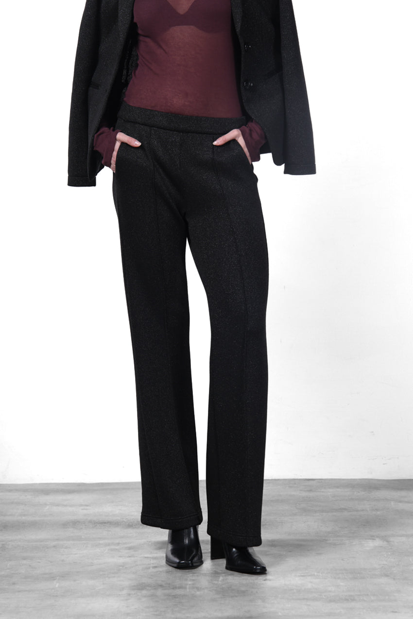 Easy Straight pantalón chino de mujer en jersey lurex efecto punto straight fit