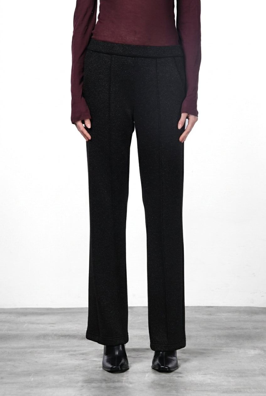 Easy Straight pantalón chino de mujer en jersey lurex efecto punto straight fit