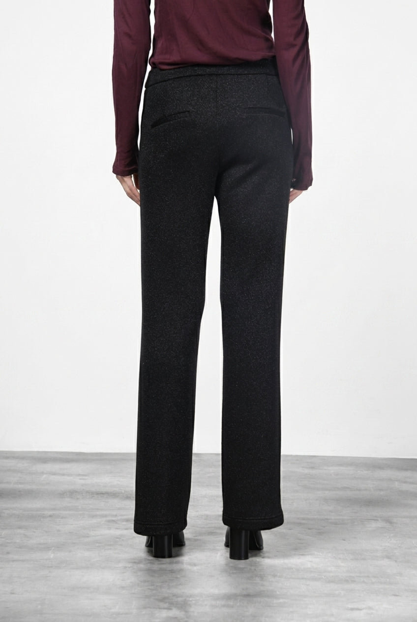 Easy Straight pantalón chino de mujer en jersey lurex efecto punto straight fit