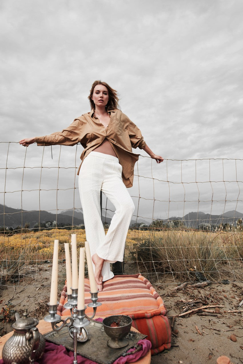 Easy Straight pantalone chino donna in maglia jersey straight fit