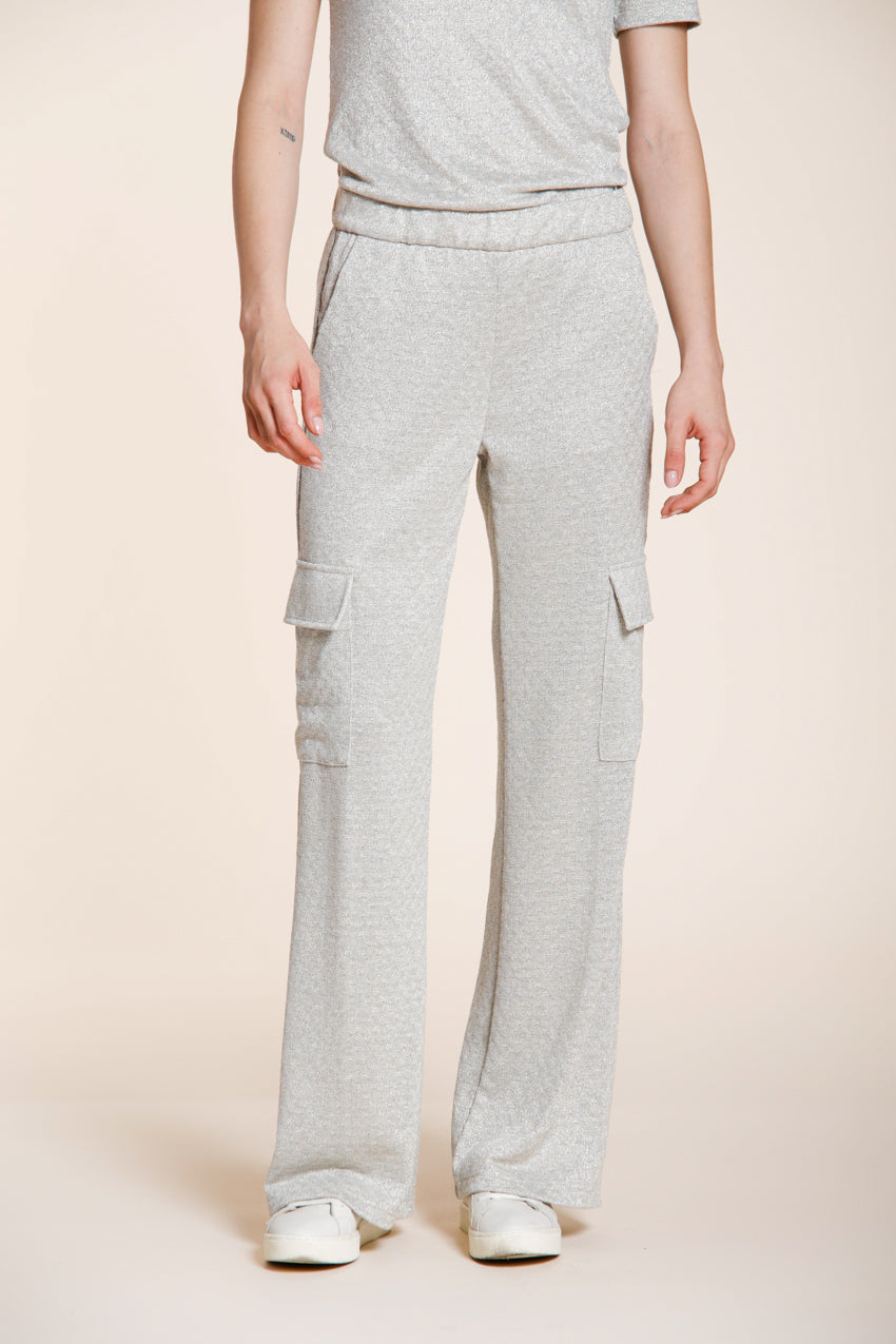 Easy Straight pantalón cargo jogger mujer en tricot lurex straight fit