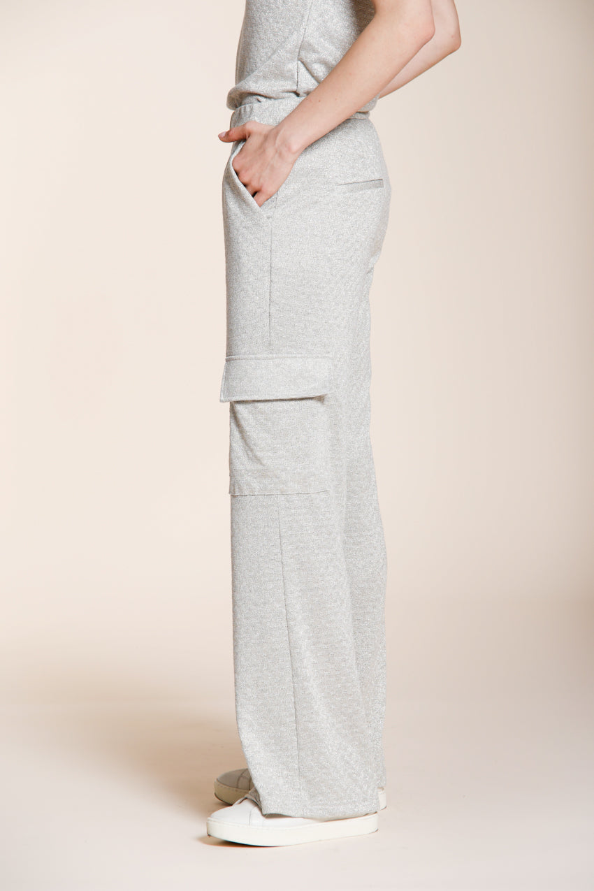 Easy Straight pantalón cargo jogger mujer en tricot lurex straight fit