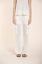 Easy Straight pantalone cargo jogger donna in maglia crochet straight fit