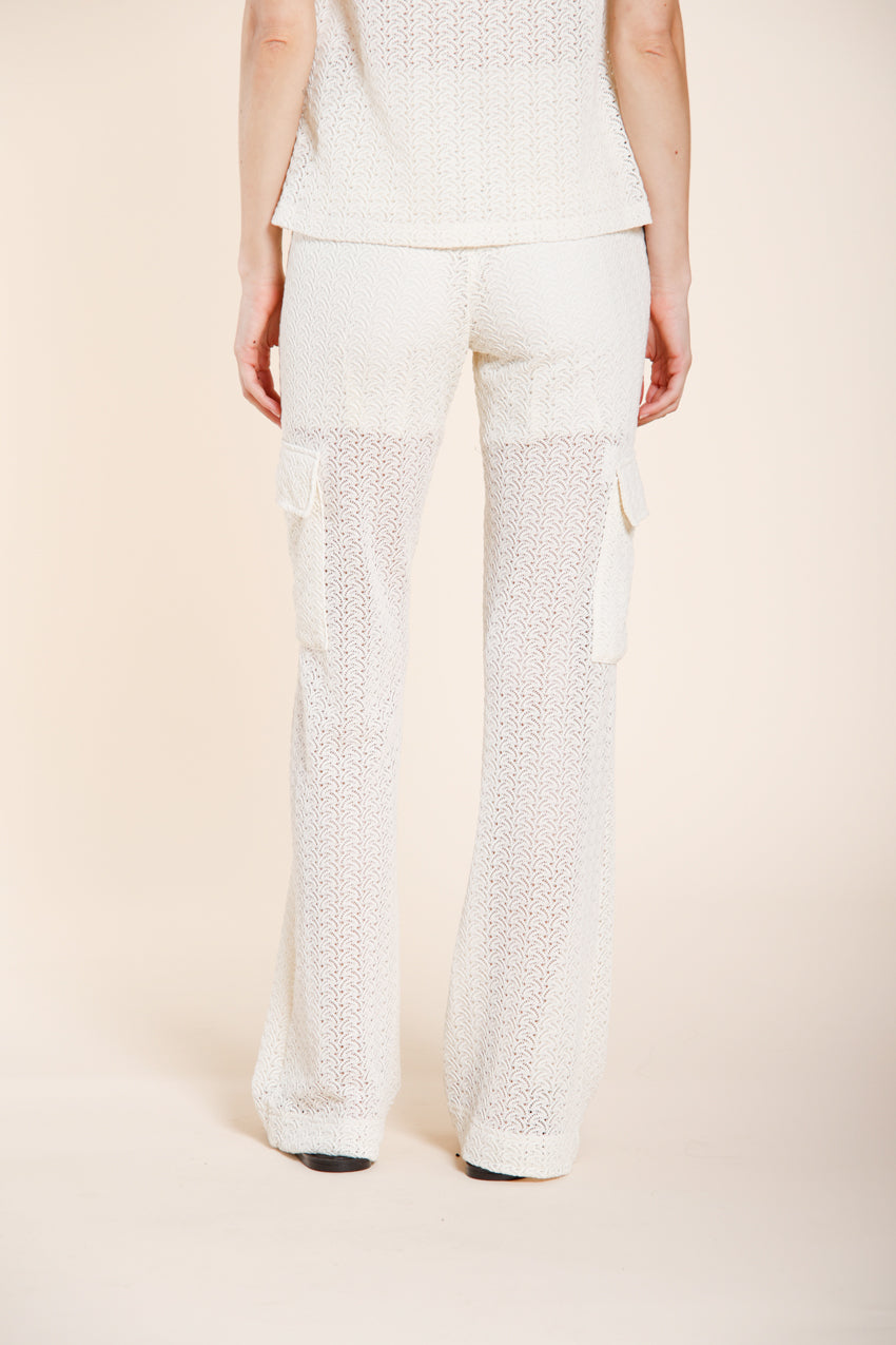 Easy Straight pantalón cargo jogger mujer en punto crochet straight fit
