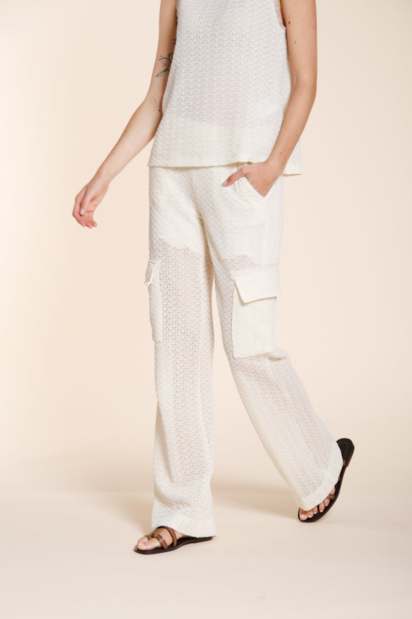 Easy Straight women's cargo jogger pants in crochet knit straight fit
