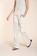 Easy Straight women's cargo jogger pants in crochet knit straight fit