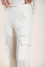 Easy Straight women's cargo jogger pants in crochet knit straight fit