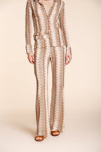 Easy Straight pantalón chino jogger mujer en punto espiga lúrex straight fit