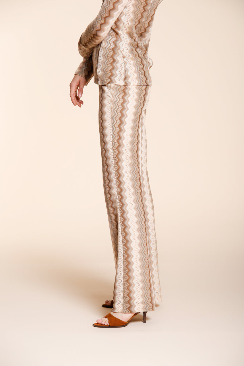 Easy Straight pantalón chino jogger mujer en punto espiga lúrex straight fit