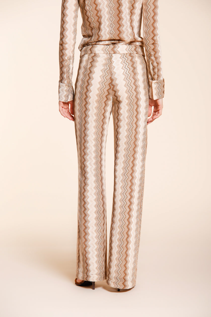 Easy Straight pantalón chino jogger mujer en punto espiga lúrex straight fit