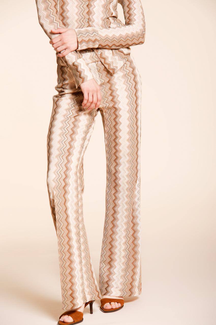 Easy Straight pantalón chino jogger mujer en punto espiga lúrex straight fit