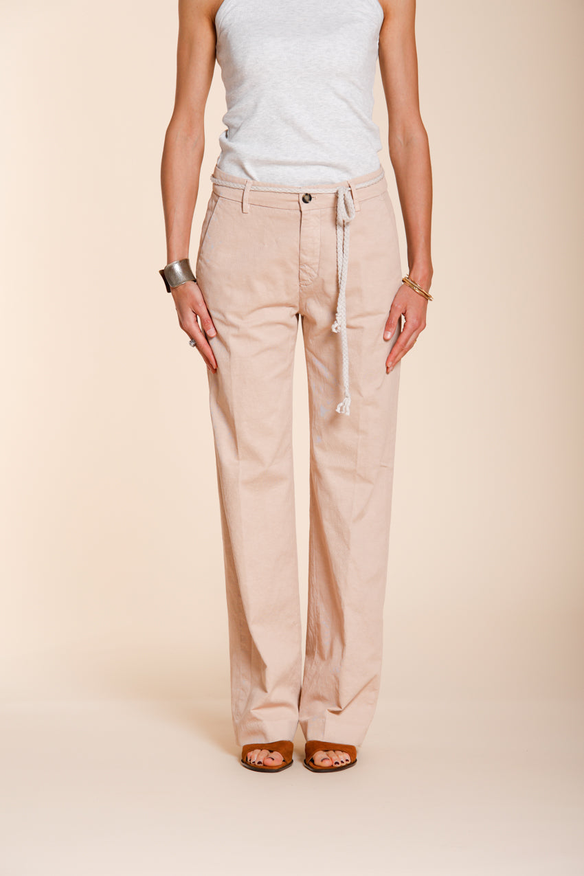 New York Straight pantalone chino donna in twill di cotone e lino straight fit