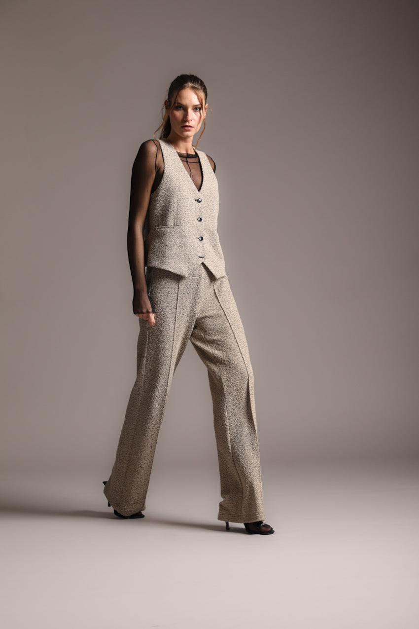 Easy Straight pantalone chino donna in jersey bouclé straight fit