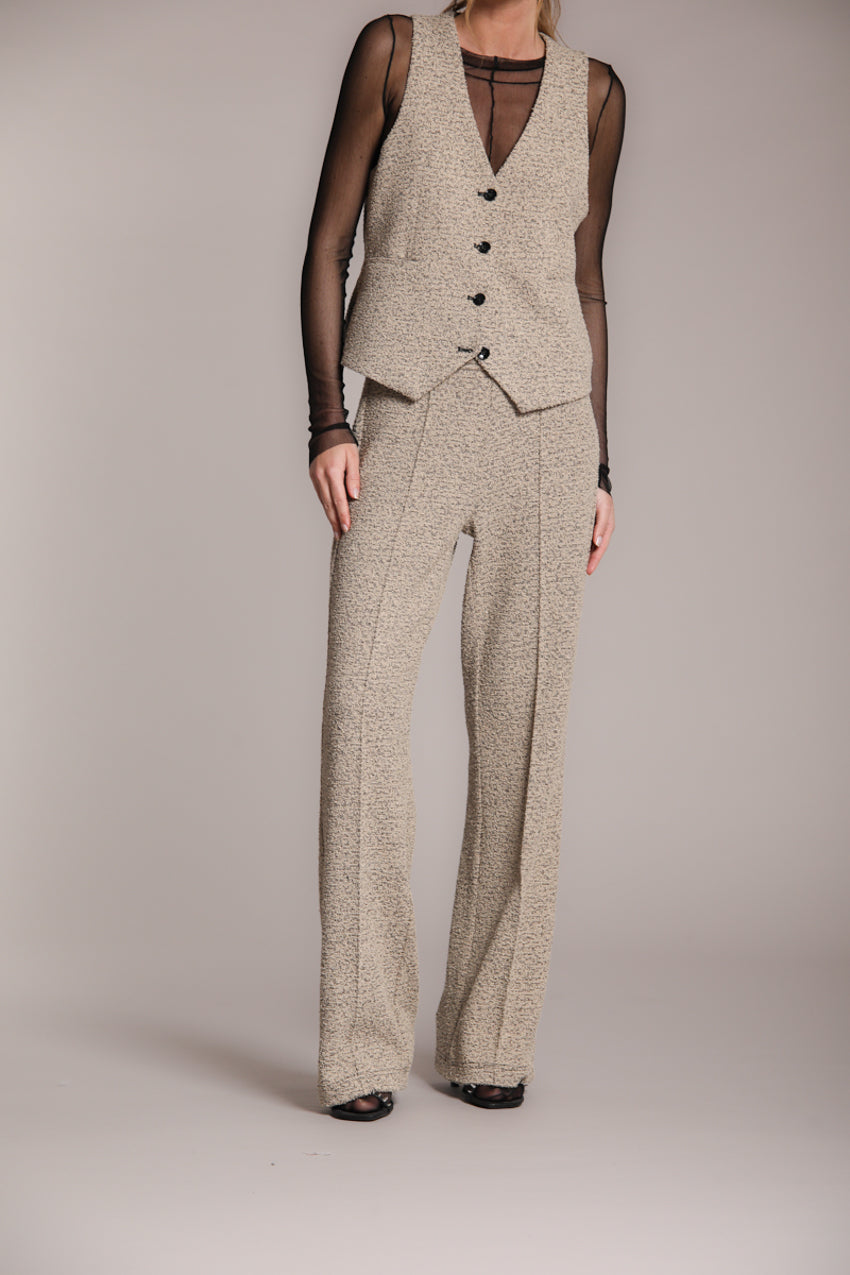 Easy Straight pantalon chino femme en jersey bouclé straight fit