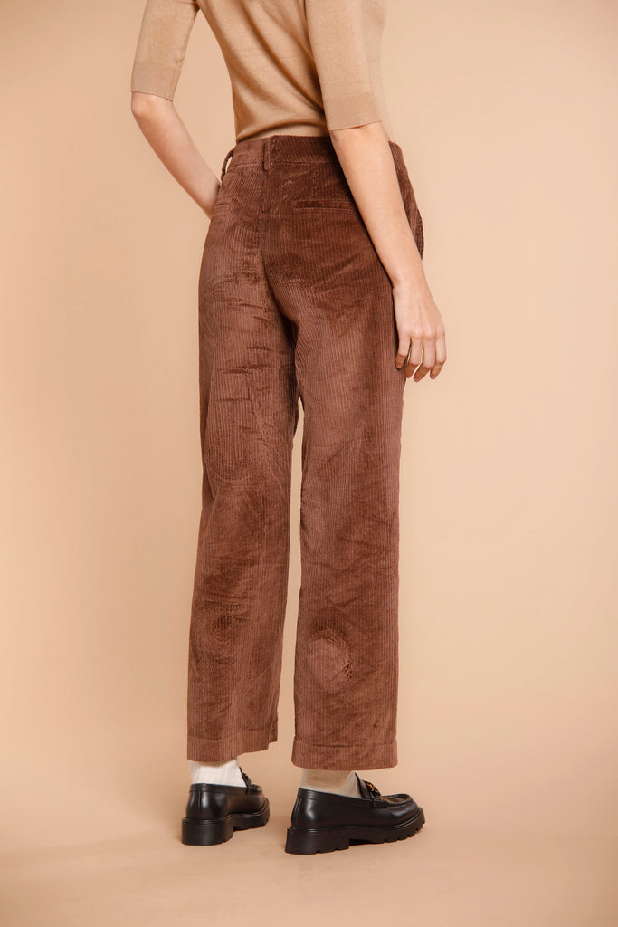 New York Cropped pantalone chino donna in velluto relaxed