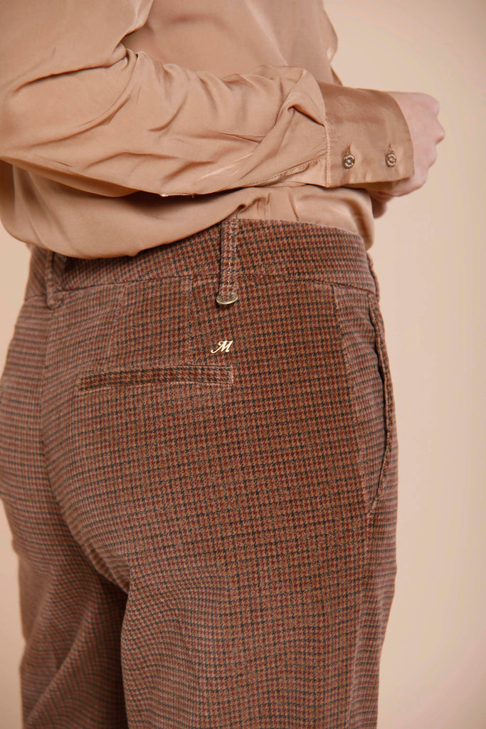 New York Cropped pantalone chino donna in velluto resca oro relaxed