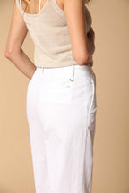 New York Straight pantalone chino donna in twill di cotone e lino straight fit