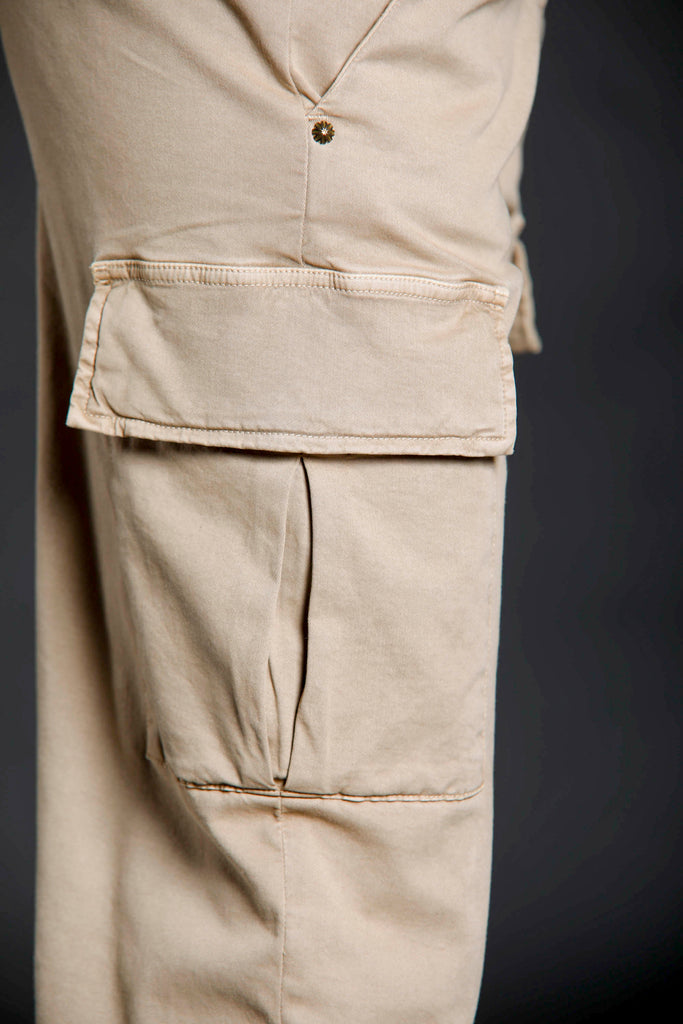 Victoria pantalone cargo donna in gabardina straight ①