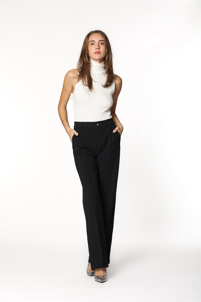 immagine 3 di pantalone chino donna in jersey colore nero modello New York Straight di Mason's