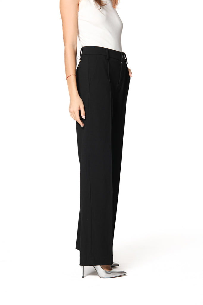 immagine 4 di pantalone chino donna in jersey colore nero modello New York Straight di Mason's