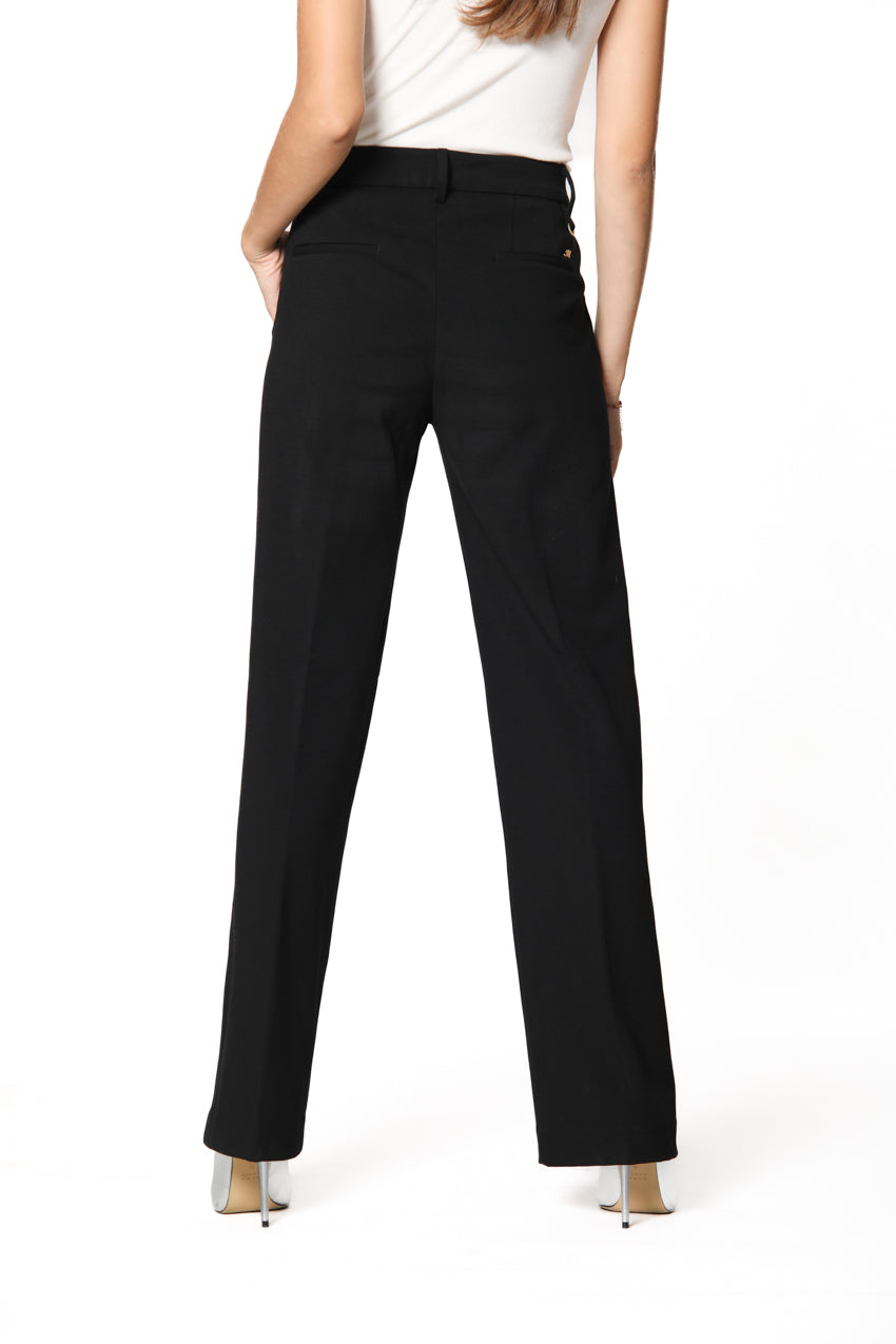 Image 5 de pantalon chino femme en jersey couleur noir New York Straight de Mason's