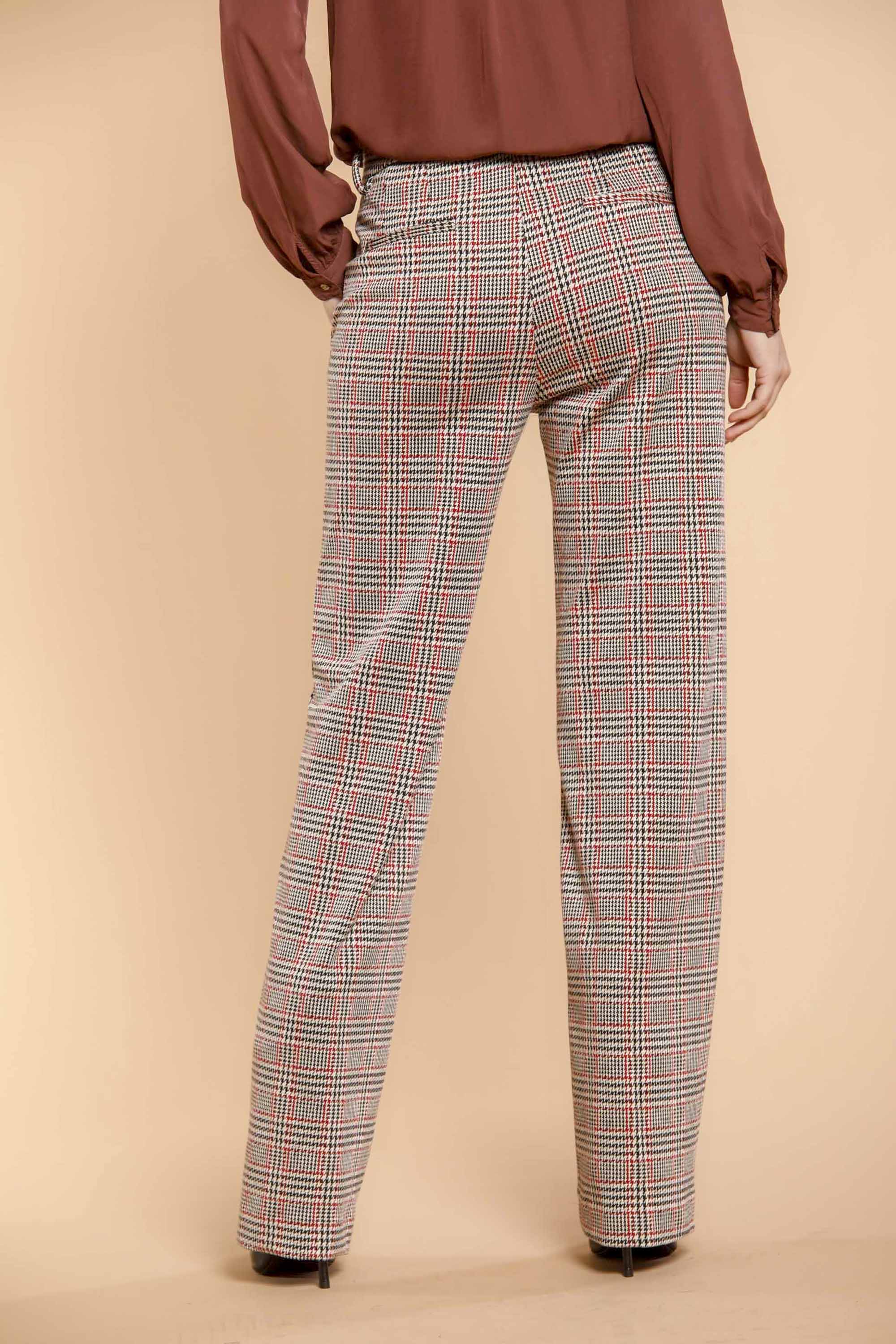 Image 3 of women's chino pants  in beige jersey with wales pattern New York Straight model by Mason's