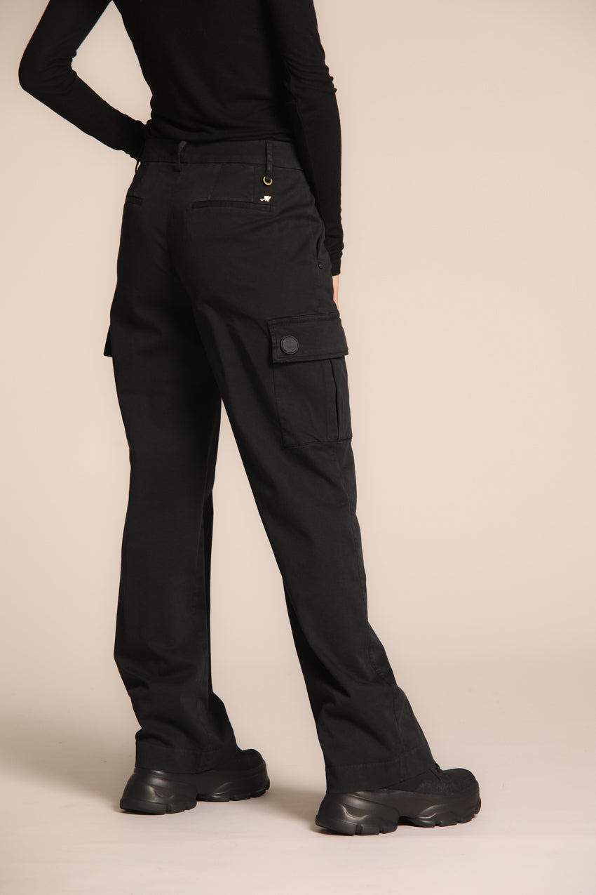 Victoria women's cargo pants in gabardine straight fit  ①