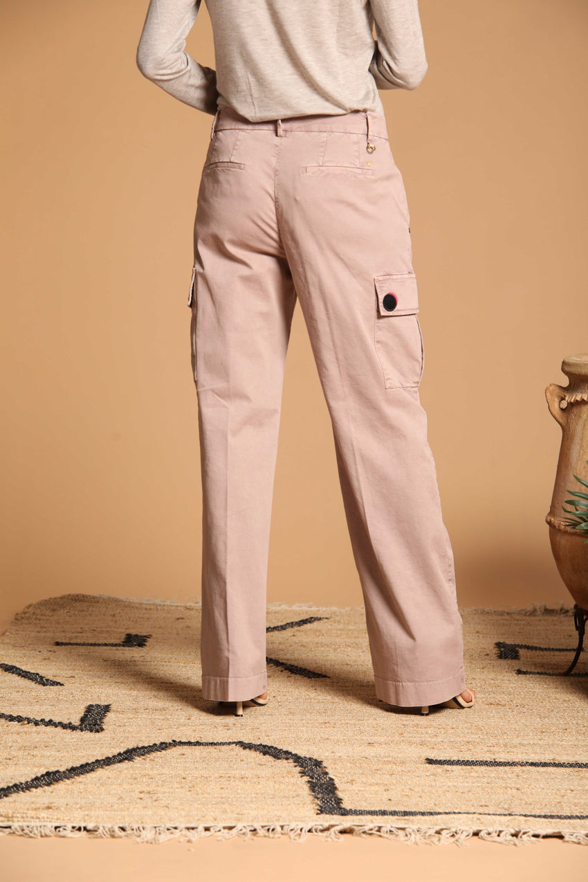 Victoria pantalone cargo donna in gabardina straight fit ①